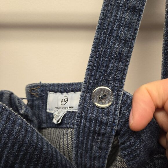 Adriano Goldschmied AG Denim Overalls Ribbed Jumpsuit Sz XS Chambray Calli - Picture 9 of 11